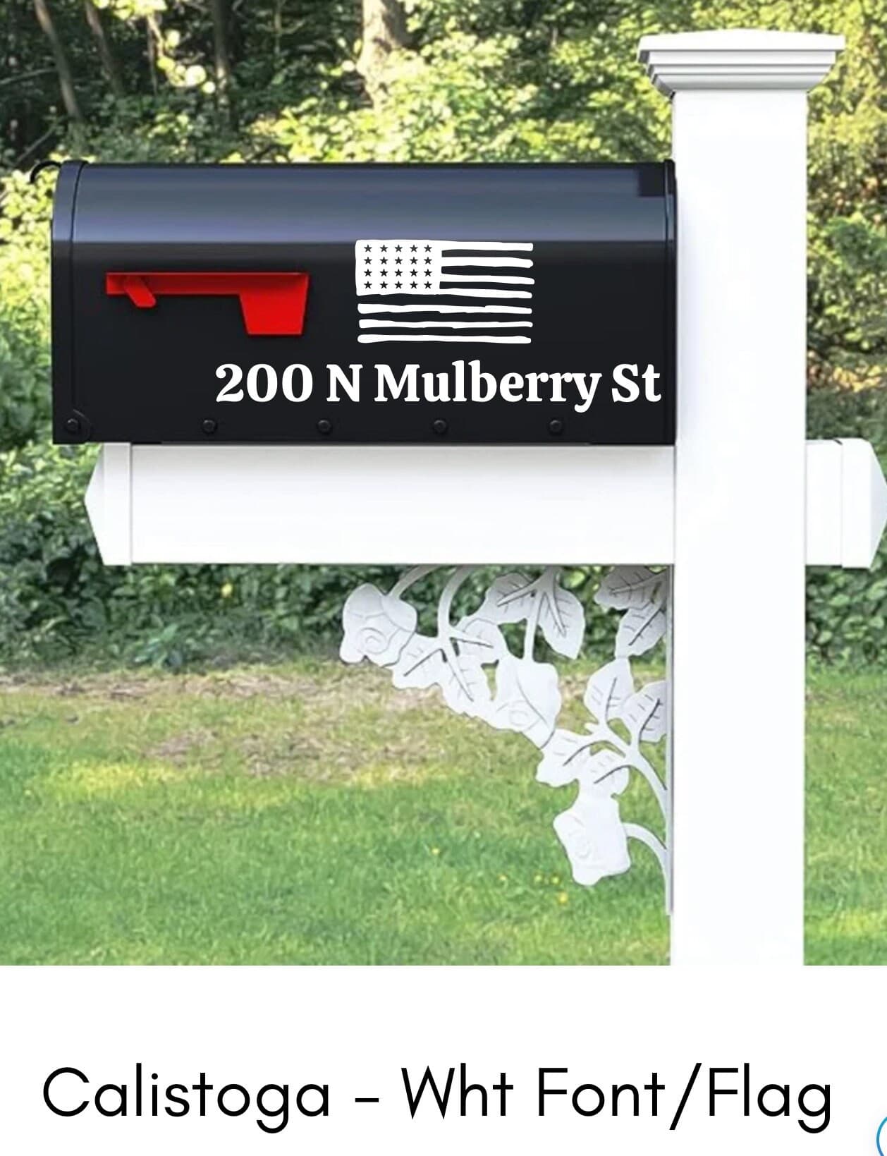 Mailbox Address & USA Flag Decal - Thumbnail 2
