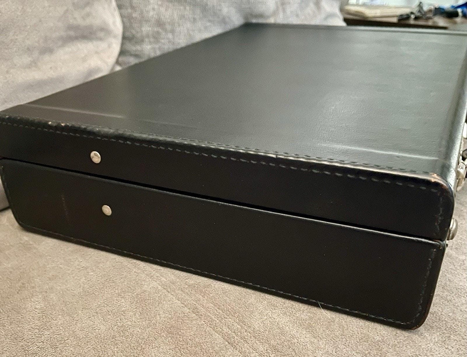 Vintage Sears Briefcase, Black 1950s with Key and Original Box - Thumbnail 8