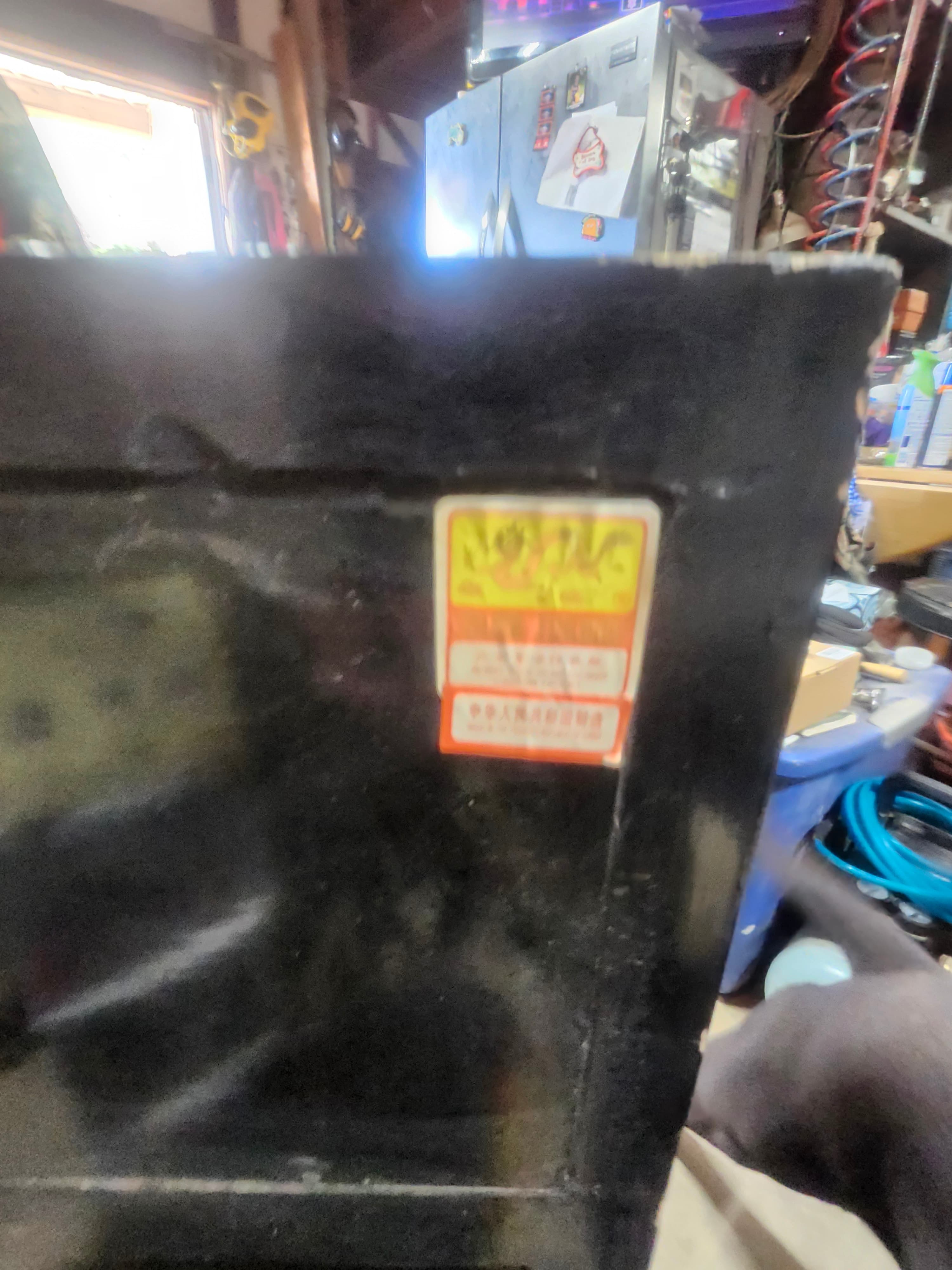 Vintage Chinese Black Lacquered Cabinet with Inlaid Figures - Thumbnail 2