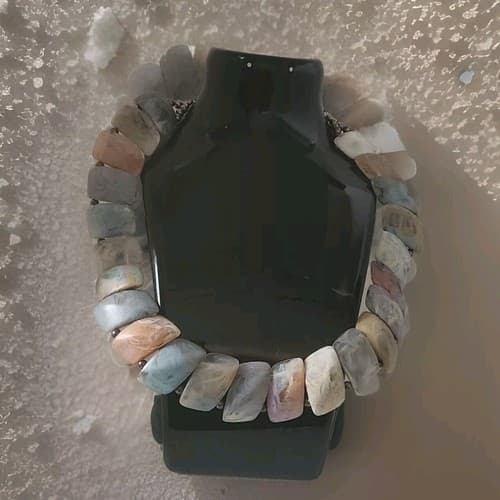 Vintage Stone Marbled Lucite Collar Choker Necklace Very Rare Authentic 15”. - Image 1