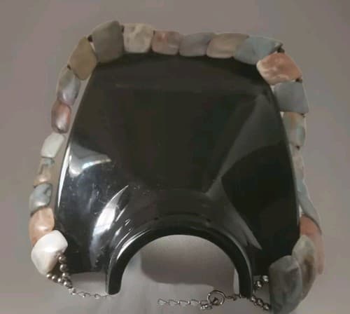 Vintage Stone Marbled Lucite Collar Choker Necklace Very Rare Authentic 15”. - Thumbnail 2