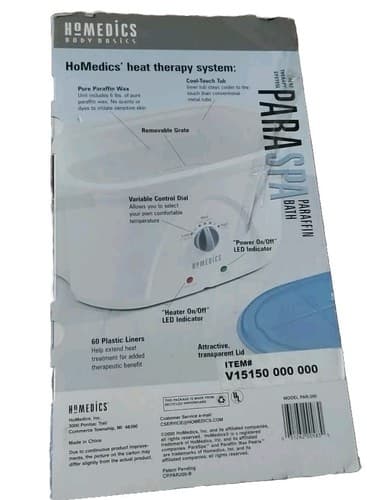 HoMedics PAR200 ParaSpa Deluxe Paraffin Bath - Same Day Shipping Open Box. - Thumbnail 2