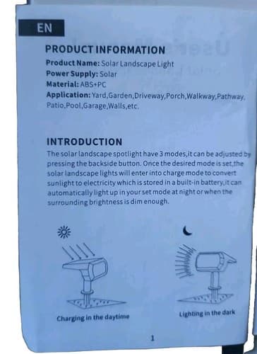4 Pack RHB Solar Out Door Lights - Thumbnail 4
