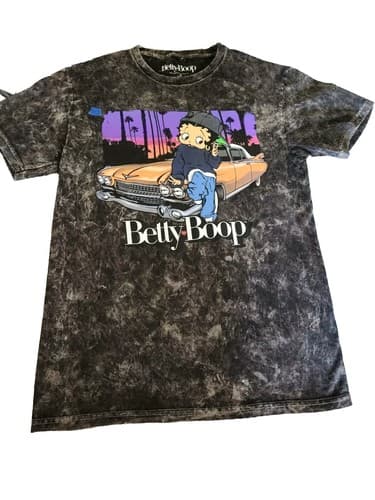 Betty Boop Graphic Black Stonewash Vintage Style Lg New"PLEASE Read Details". - Image 1