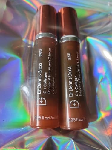 Dr. Dennis Gross C + Collagen Brighten & Firm Eye Cream 0.25 fl oz.ea Xs 2 Lot. - Image 1