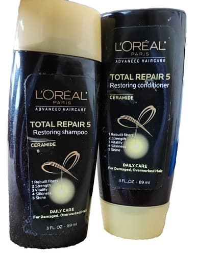 L'Oreal Total Repair Restoring Shampoo & Conditioner 3oz.ea Travel Size. - Image 1
