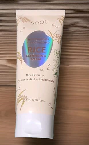 SOQU Rice Cleansing Foam Moisturizing & Brightening 200ml/ 6.76oz.Factory Sealed - Image 1