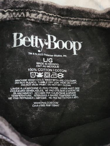 Betty Boop Graphic Black Stonewash Vintage Style Lg New"PLEASE Read Details". - Thumbnail 3