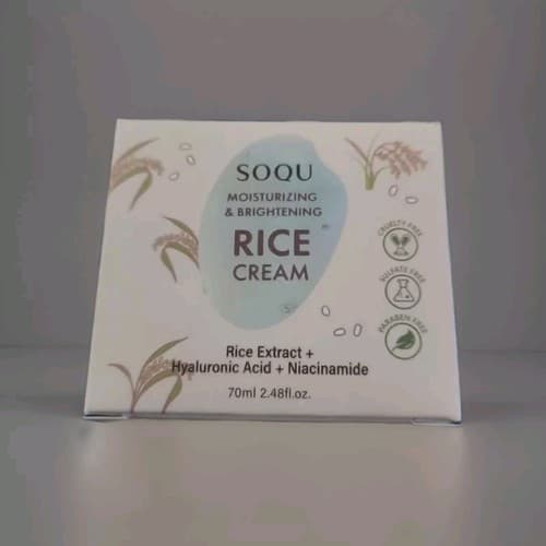 SOQU Moisturizing & Brightening Rice Cream 2.48 fl.oz NIB - Thumbnail 2