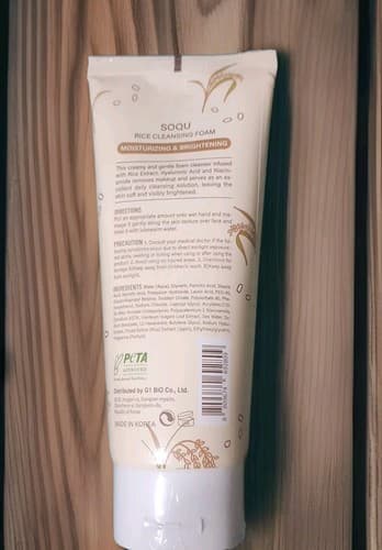 SOQU Rice Cleansing Foam Moisturizing & Brightening 200ml/ 6.76oz.Factory Sealed - Thumbnail 2