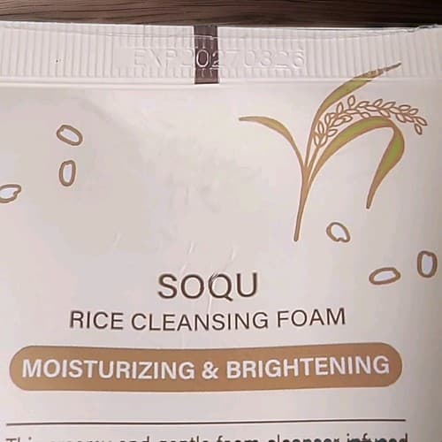 SOQU Rice Cleansing Foam Moisturizing & Brightening 200ml/ 6.76oz.Factory Sealed - Thumbnail 3