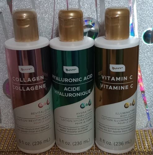 3 NEW b*pure Collagen Vitamin C &Hyaluronic Acid Body Lotion set hydrate... - Image 1