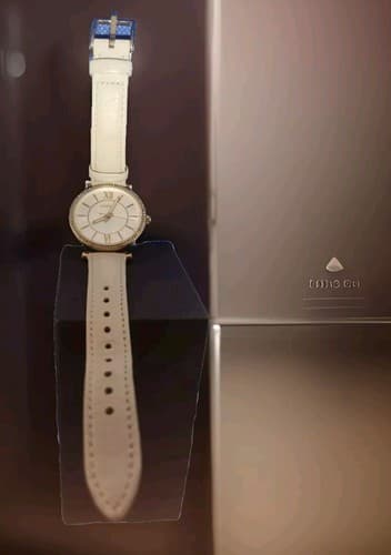 Fossil Womens Carlie Three-Hand Winter White Leather Watch EWS4465 - Thumbnail 2
