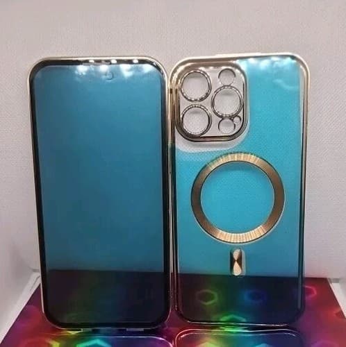 iphone 14 pro PREMIUM SILICONE Case GOLD / funda para iphone 14 pro - Image 1