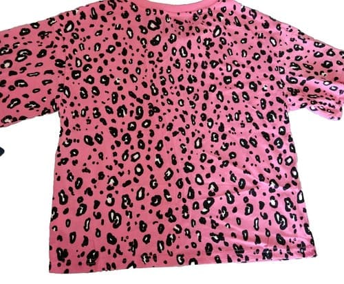 New! Girl's Champion Pink Cheetah Print Pullover Crew Shirt Size XL. - Thumbnail 2