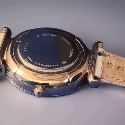 Fossil Womens Carlie Three-Hand Winter White Leather Watch EWS4465 - Thumbnail 6