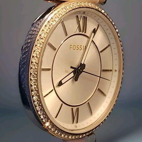 Fossil Womens Carlie Three-Hand Winter White Leather Watch EWS4465 - Image 1