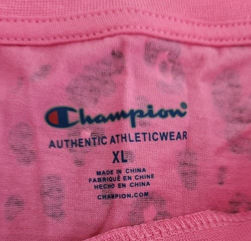 New! Girl's Champion Pink Cheetah Print Pullover Crew Shirt Size XL. - Thumbnail 3