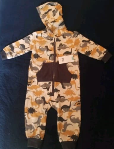 Timberland Baby Boy One Piece Fleece Logo Size 3-6M - Image 1