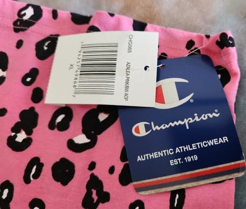 New! Girl's Champion Pink Cheetah Print Pullover Crew Shirt Size XL. - Thumbnail 4