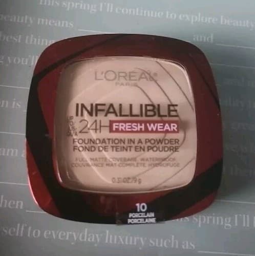 LOREAL INFALLIBLE 24H FRESH WEAR POWDER FOUNDATION~10 Porcelain - Image 1