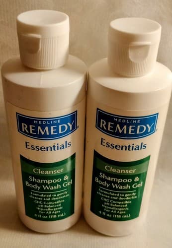 Lot of 2 Medline REMEDY Essentials 4 oz Cleanser Shampoo & Body Wash Gel B7 New - Image 1