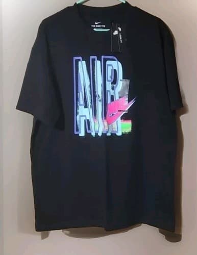 Nike Air Men’s T-Shirt Size Large BLACK DD1404-010 OFFICIAL 90s REISSUE,NWT. - Image 1