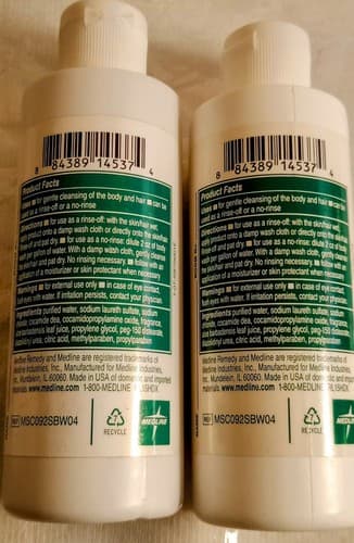 Lot of 2 Medline REMEDY Essentials 4 oz Cleanser Shampoo & Body Wash Gel B7 New - Thumbnail 3