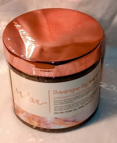 Manna Kadar Relax Champagne Charcoal Scrub Mineral Exfoliant - 18.34 oz"Sealed". - Image 1