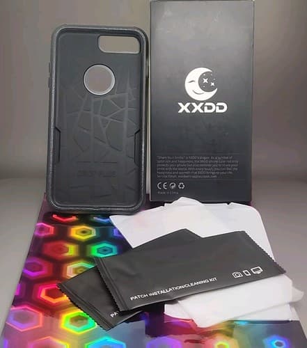 XXDD iPhone 7 Plus / 8 Plus 5.5in Hard Case Black Shockproof +Screen Protectors - Image 1