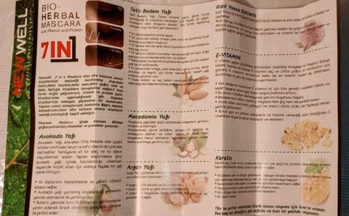 New Well Bio Herbal 7IN1 Mascara W/Vitamin & Protein Argan Oil Keratin+More. - Thumbnail 7