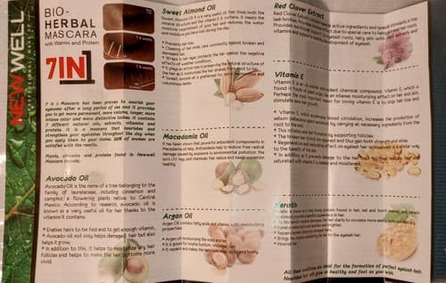 New Well Bio Herbal 7IN1 Mascara W/Vitamin & Protein Argan Oil Keratin+More. - Thumbnail 8