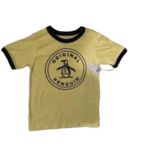 NEW Men's Penguin Fitted V-Neck Yellow Graphic T-Shirt (4) - Image 1
