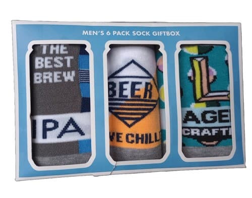 Craft Beer Socks Set Of 6 Men's GiftBox (US 8-12)UK7-11(EURO 41-46).FAST SHIP. - Image 1