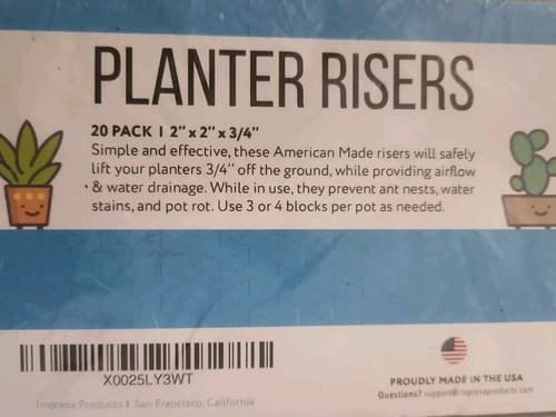 Planter Risers 20 Pack 1 2"×2"×3/4" - Thumbnail 4