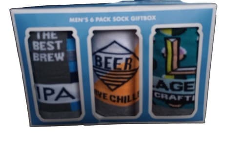 Craft Beer Socks Set Of 6 Men's GiftBox (US 8-12)UK7-11(EURO 41-46).FAST SHIP. - Thumbnail 2