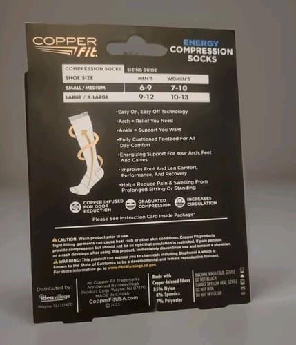 Copper Energy Fit Compression Socks. L/XL - Thumbnail 2