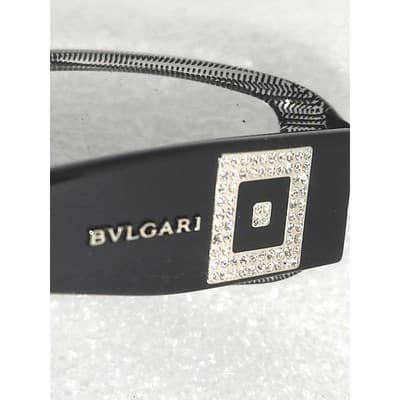 Bvlgari Black Crystal Temple Rectangle Eyeglasses Italy 475-B 799 53 16 135. - Thumbnail 2