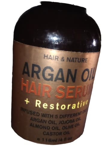 Hair & Nature Argan Hair Serum+Restorative Infused W/ 5 Different Oils 4fl.oz. - Thumbnail 2