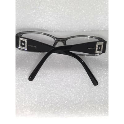 Bvlgari Black Crystal Temple Rectangle Eyeglasses Italy 475-B 799 53 16 135. - Thumbnail 6