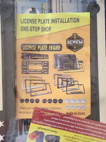 AMERICAN FLAG METAL CAR LICENSE PLATE FRAME. U.S.A. Hardware/Shockproof Pad 2pk. - Thumbnail 3