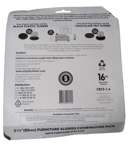 Slipstick Premium Furniture Sliders for All Floor Surfaces 16 Piece Moving Ki... - Thumbnail 2