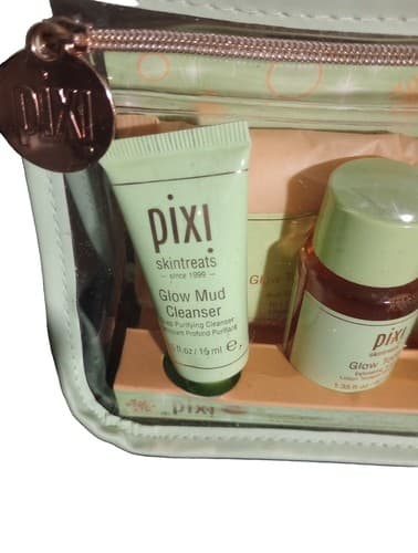 Pixi Beauty Skintreats Let’s Glow 4 Piece Mini Essentials Set with Zip Bag - NEW - Thumbnail 3