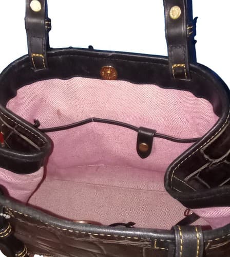 Dooney & Bourke Purple Tote Shoulder Bag Croc Embs Leather. - Thumbnail 5