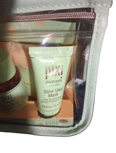 Pixi Beauty Skintreats Let’s Glow 4 Piece Mini Essentials Set with Zip Bag - NEW - Thumbnail 4