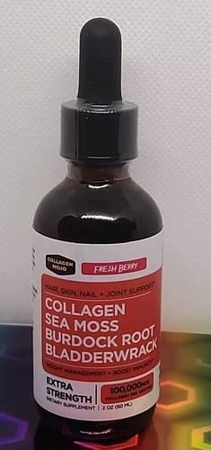 Collagen Mojo Liquid Peptides W/ Sea Moss,Burdock Root &BladderWack Sealed 2oz. - Image 1