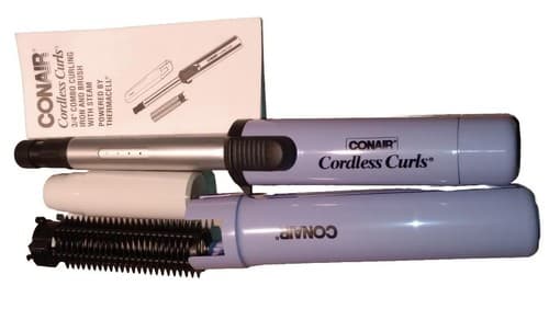 New Vtg 1993 Conair Cordless Curls Combo 3/4" Curling Iron Hot Brush w/ STEAM - Thumbnail 7