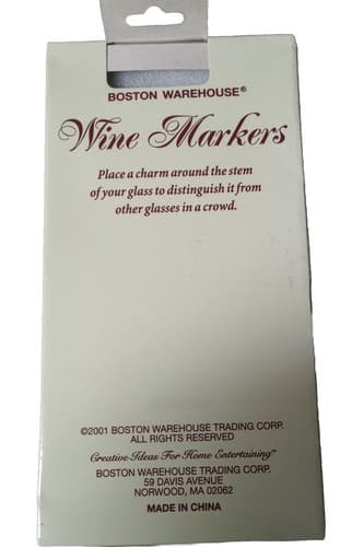 Boston Warehouse Light Bulbs Drink Wine Glass Charms Marker Christmas "Vintage" - Thumbnail 2