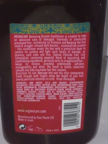 Arganicare Repairing and Nourishing Conditioner - Keratin 400 ml./13.52 fl oz. - Thumbnail 3