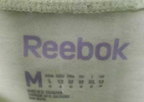 REEBOK Shirt Women's Size Medium Green V-Neck Tee Short Sleeve Embroidered Logo - Thumbnail 4